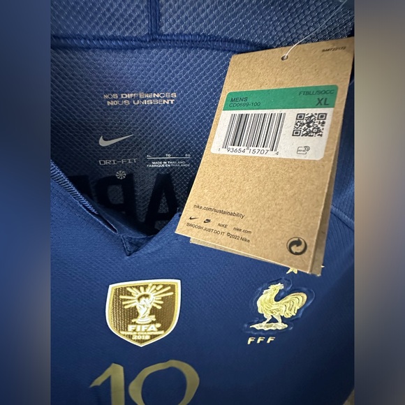 Kylian Mbappe #10. New with tags. Nike size XL. Pit to pit approx 21 inches. - Picture 3 of 4